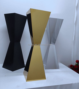 Hot đám cưới đạo cụ bảng hoa đứng bạc vàng đen gương Shinny hoa bình đứng bên bảng centerpieces trang trí - Product Image 1
