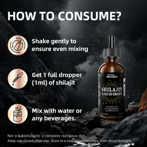 BSTBIO <strong>Himalayan</strong> <strong>Shilajit</strong> Resin Extract Fulvic Acid Liquid 30ml/50ml/Bottle <strong>Shilajit</strong> Drops - Product Image 3