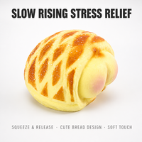Jouet Squishy en forme de pain ananas, à remontée lente, doux, design joues griffes, anti-stress, accessoire de bureau