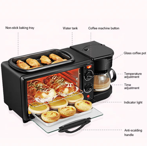 Presa di fabbrica macchina per la colazione 3-in-1 piccolo forno a convezione caffettiera elettrica per uso domestico Hotel uso promozionale pane al caffè - Product Image 1