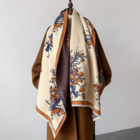 Nouvelle Arrivée De Luxe Conception Fleur Double Face Imprimé Cachemire Écharpe Longue Épaisse Pashmina Châle Hiver Chaud Coton Voile Écharpe