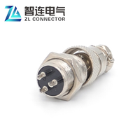 Connecteur de câble GX16 détachable, couleur argent, pour prise de courant circulaire, panneau en métal étanche d'aviation, trou de montage de 16mm