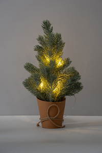 جودة عالية 14 بوصة شجرة عيد الميلاد الاصطناعية الصغيرة أدى سطح المكتب الصنوبر شجرة عيد الميلاد الخيش قاعدة تمثال عيد الميلاد لعبة 35 ، - Product Image 2