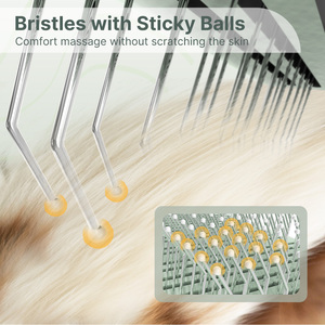 Testina flessibile autopulente strumento per la cura dei peli di animali domestici <span class=keywords><strong>lungo</strong></span> setole in acciaio inossidabile spazzola per cani e gatti - Product Image 2