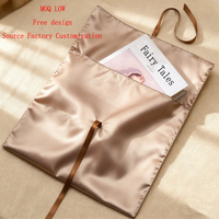 Sac enveloppe en satin personnalisé pour l'emballage des cheveux, avec rangement pour bonnet et perruque, pochette à cordon de luxe pour le marché américain et européen