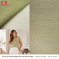Tissu en viscose côtelé rayé délavé au sable, maille scuba 220 g/m² en rayonne, polyester et élasthanne pour chemisier, jupe, t-shirt, personnalisable OEM