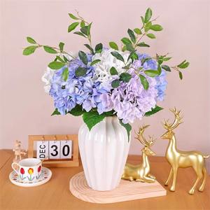Decoraciones de boda de alta calidad, flores de <span class=keywords><strong>Hortensia</strong></span> de tacto real, hortensias artificiales de látex, <span class=keywords><strong>Hortensia</strong></span> blanca y <span class=keywords><strong>rosa</strong></span>, novedad - Product Image 1