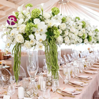 Arrangement floral de mariage fait main, bouquet de lys calla artificiels, rose blanche, rose verte, hortensia, boule de fleurs de 50 cm, centre de table