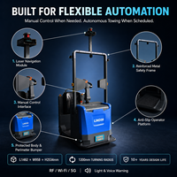 Véhicule de remorquage industriel automatisé, modes manuel/semi-automatique/automatique, remorqueur AGV Junebreath LF5-17 avec laser