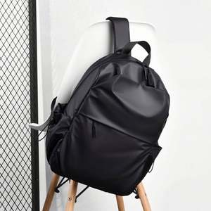 Large Capacity Oxford Nylon Water Resistant <b>Simple</b> Solid Color Fashion Unisex Student Travel <b>Backpack</b> Computer Interlayer Curved - Product Image 3