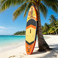 Vente flash : SUP gonflable ultra-large de 11' x 36" avec pompe, planche à pagaie géométrique ambrée super stable, kit complet
