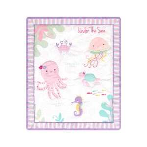 Mềm tím đại dương chủ đề thiết kế bé gái cot nôi bộ đồ giường đặt - Product Image 4