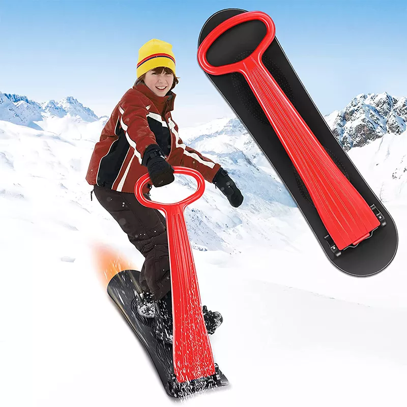 Foldable Snowboard - PE Sled with Grip Handle for Adults