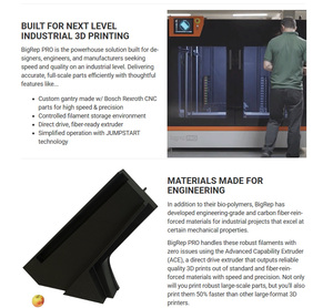 Impresora 3D Industrial Antinsky BigRep Pro de Gran Formato con Sistema de Material Abierto Compatible con Todos los Filamentos, Incluido PLA - Product Image 4