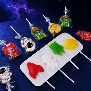 Piruleta Dura Halal con Temática Espacial, Forma de Dibujos Animados, OEM, Empaque Personalizado para Regalo, Sabor a Frutas Ácidas - Product Image 4