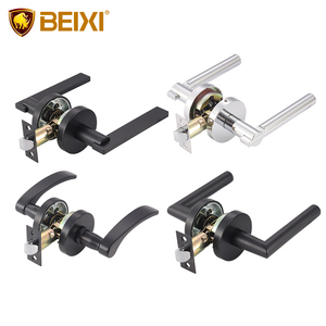 Матовая черная дверная ручка из цинкового сплава, современная, с быстрым открытием, без ключа, для межкомнатных дверей - Product Image 1