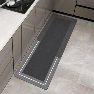 Ensemble de 2 tapis de cuisine modernes tissés à la machine, imperméables, antidérapants, à motifs géométriques, anti-fatigue, super absorbants - Product Image 1
