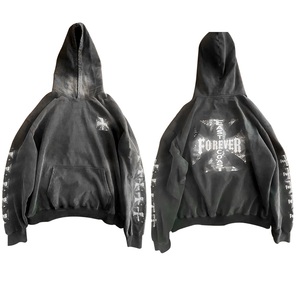 Men's Washed Hoodies & Sweatshirts Custom No <b>String</b> Graphic Logo Heavy Weight 100% Cotton Acid Wash <b>Black</b> Cropped Hoodie for Men - Product Image 1