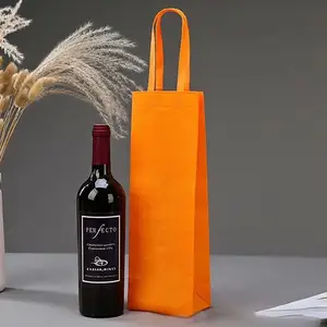 Grosir Logo kustom botol tunggal lipat tas anggur non-tenun tas tote hadiah anggur Promosi 2 3 4 6 botol dengan cetakan
