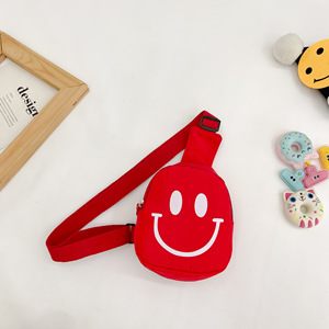 6 renk toptan sevimli Mini gülümseme yüz desen kız şeker renk Crossbody çanta bel çantası çanta bebek göğüs çantası - Product Image 4