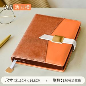 A5 PU Notebook Hardcover Metal Pendant <b>Bookmark</b> Oil Edge High-end Enterprise Customized LOGO Advertisement Wholesale - Product Image 6