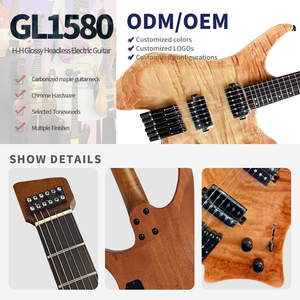 Guitarra Eléctrica Headless 2025 con Acabado Brillante, Chapa de Arce Flameado, Pastillas HSS, Logo Personalizado, Kit Directo de Fábrica - Product Image 2