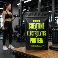 Poudre de protéines, électrolytes et créatine en marque blanche OEM/ODM, 30 sachets de 10 g chacun, formule personnalisée, vente en gros pour les marques
