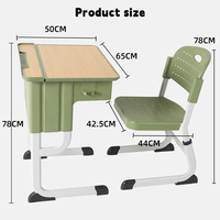 Ensemble de chaise et de bureau d'étudiant réglables en hauteur, écologiques, durables, avec plateau en bois pour salle de classe, école