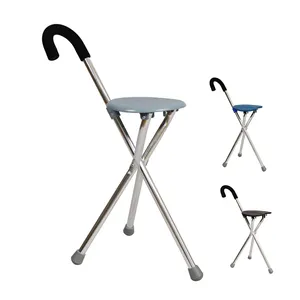 Lightweight Folding Injuried People Collapsible CE Certificate Durable Factory Direct sales New Product OEM Crutches With Seat