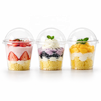 Gobelets jetables de 180 ml sans BPA, transparents, mini-tasses à pudding, yaourt, avec couvercle, pour fêtes, glaces, gelées, mousses, desserts