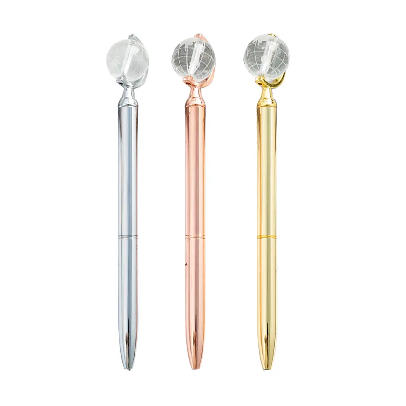 JH Brand Neuheit Transparenter kugelförmiger Stift Premium Glass Globe Pen mit benutzer definiertem Logo