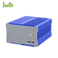 Ordinateur embarqué sans ventilateur N95, boîtier PC industriel avec 6 ports COM, 2 ports LAN, 6 ports USB, alimentation CC 12-24V