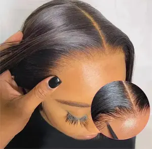 Wear and Go Glueless Perucas Raw Vietnamita Peruca de Cabelo Humano Natural Straight Transparente Lace Encerramento Perucas Fornecedores para Mulheres Negras - Product Image 2