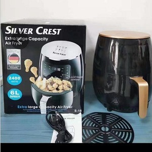 Freidora de Aire Estándar Europea de 6L con Revestimiento Cerámico Negro, Freidora Eléctrica Redonda para el Hogar, para Asar Alitas de Pollo - Product Image 2