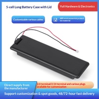 Boîtier de batterie YULI 4 cellules AA long format en ABS avec couvercle, conception intégrée, câble de connexion 6V BMS