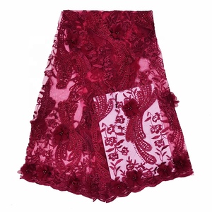 Vải Ren Nhà Máy 3d Voan Thêu Hoa Ren Vải Chất Liệu Châu Phi - Product Image 3