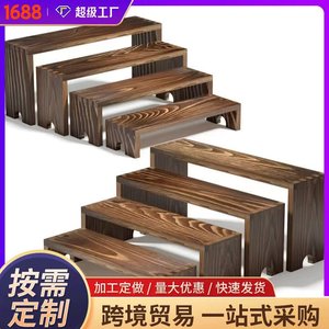 Organizador de cosméticos de madera con varios niveles, soporte para pasteles de encimera, expositor de muñecas de madera maciza - Product Image 5