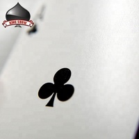 Cartes à jouer publicitaires personnalisées en papier noir avec finition lin allemand - Écologiques, coins arrondis, double face, durables