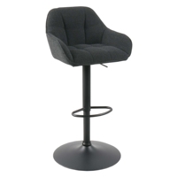 Tabouret de bar pivotant moderne en tissu avec dossier et accoudoirs, réglable en hauteur avec vérin à gaz, pour îlot de cuisine, café, comptoir