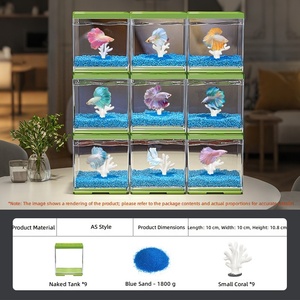 Nouvel aquarium carré empilable pour poissons Betta 2026 en AS et PP - Aquarium de bureau ultra-transparent à 95 % avec conception modulaire DIY - Product Image 5