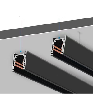 Nhôm thấp hồ sơ mỏng 1m 2m 3m bề mặt nhúng lõm gắn màu đen trắng 4 dây DC48V đường ray - Product Image 2