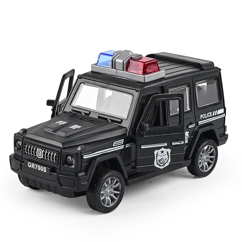 Coche de policía grande negro - empaquetado en bolsa OPP.