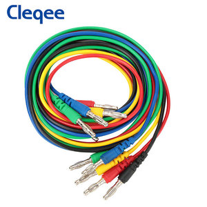 Cleqee cabo de teste de banana duplo 4mm, cabo de teste de multímetro, ferramenta de medição <span class=keywords><strong>diy</strong></span>, 1m 5 cores - Product Image 4