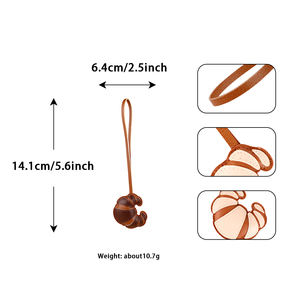 Креативный многослойный патч ручной работы из искусственной кожи, круассан, хлеб, брелок, брелок, мультяшный автомобильный брелок, модная сумка, подвеска - Product Image 3