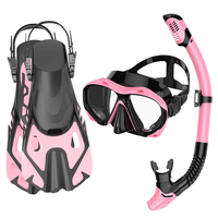 Ensemble de plongée étanche à double lentille en silicone liquide de haute qualité masque de plongée et palmes pour la natation et l'apnée