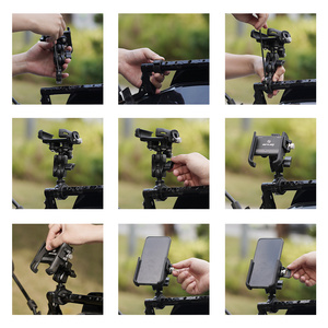 Soporte para Teléfono Antichoque OEM Nuevo 360 °   Soporte Multifuncional para Teléfono con Doble Articulación y Liberación con un Botón para Bicicleta/Motocicleta - Product Image 6