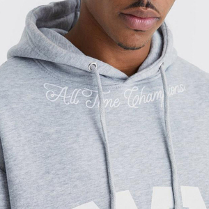 Conjunto de Sudadera con Capucha Gris para Hombre, Corte Holgado, Felpa, Chándal Informal con Bolsillo, Ropa de Otoño - Product Image 3