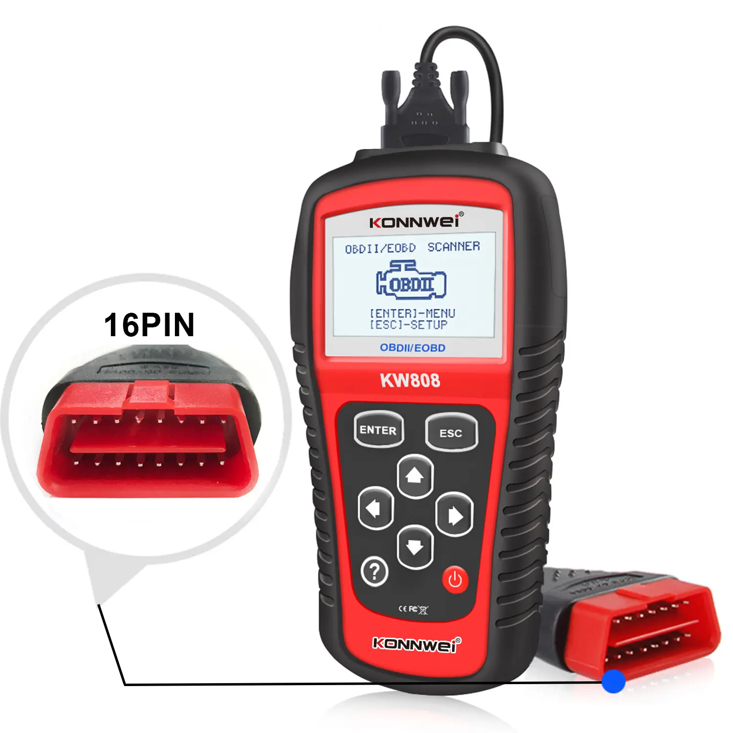 جهاز تشخيص أعطال السيارة الأصلي للبيع بالجملة من المصنع konwei KW808 VS AL319 MS509 OBD2 EOBD CAN