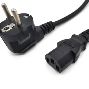 3 Prong C14 Plug EU AC Laptop Power Cable 220V Computer Power Cord