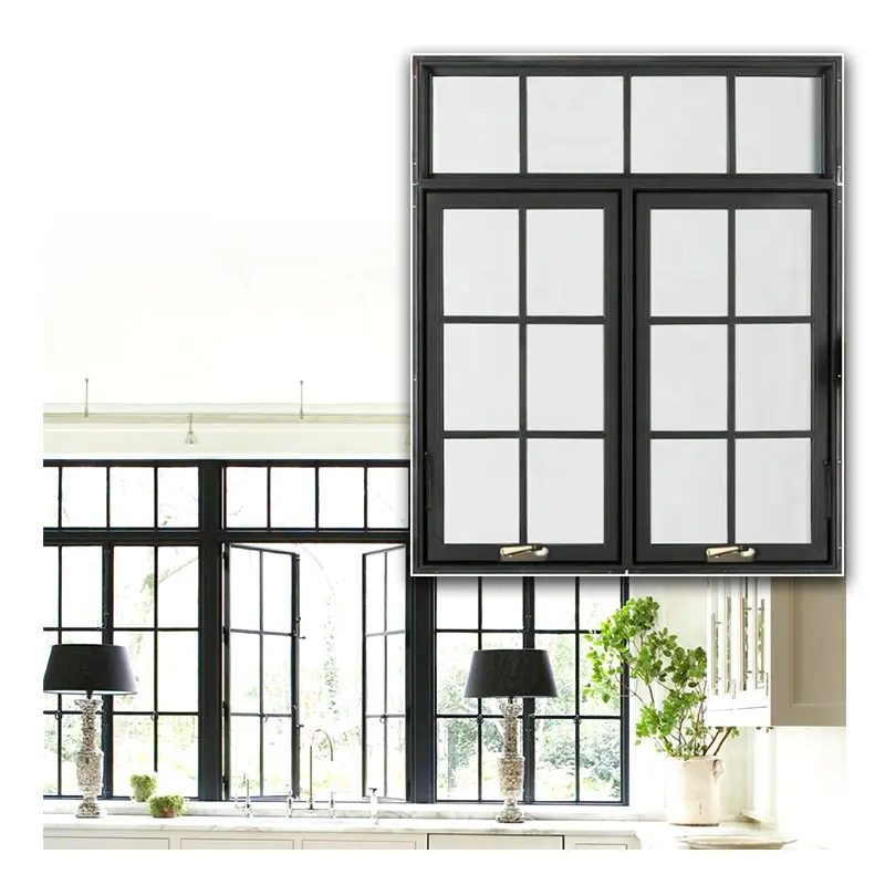 California Heat Insulation Soundproof American Crank Open Aluminium Window Chinese manufacturer quality windows